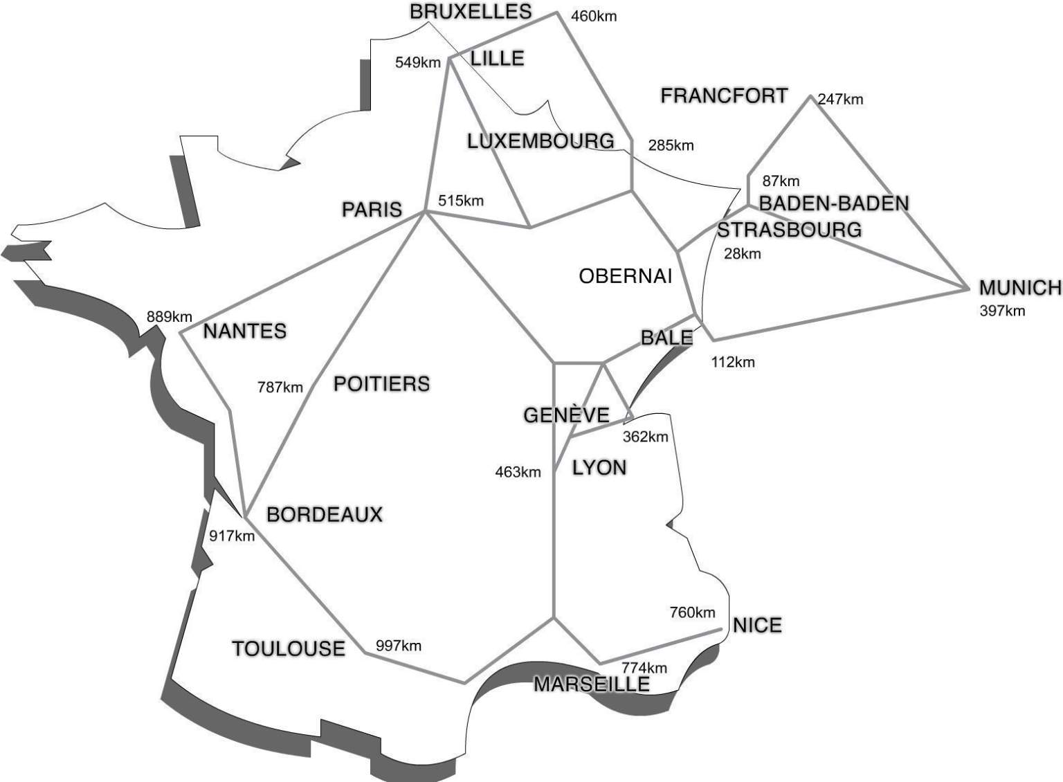 Carte routière en direction de Obernai